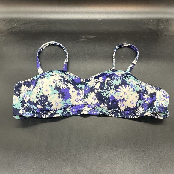 Adore Me womens 2 piece bikini swim suit size Medium blue floral high waisted - Picture 5 of 9